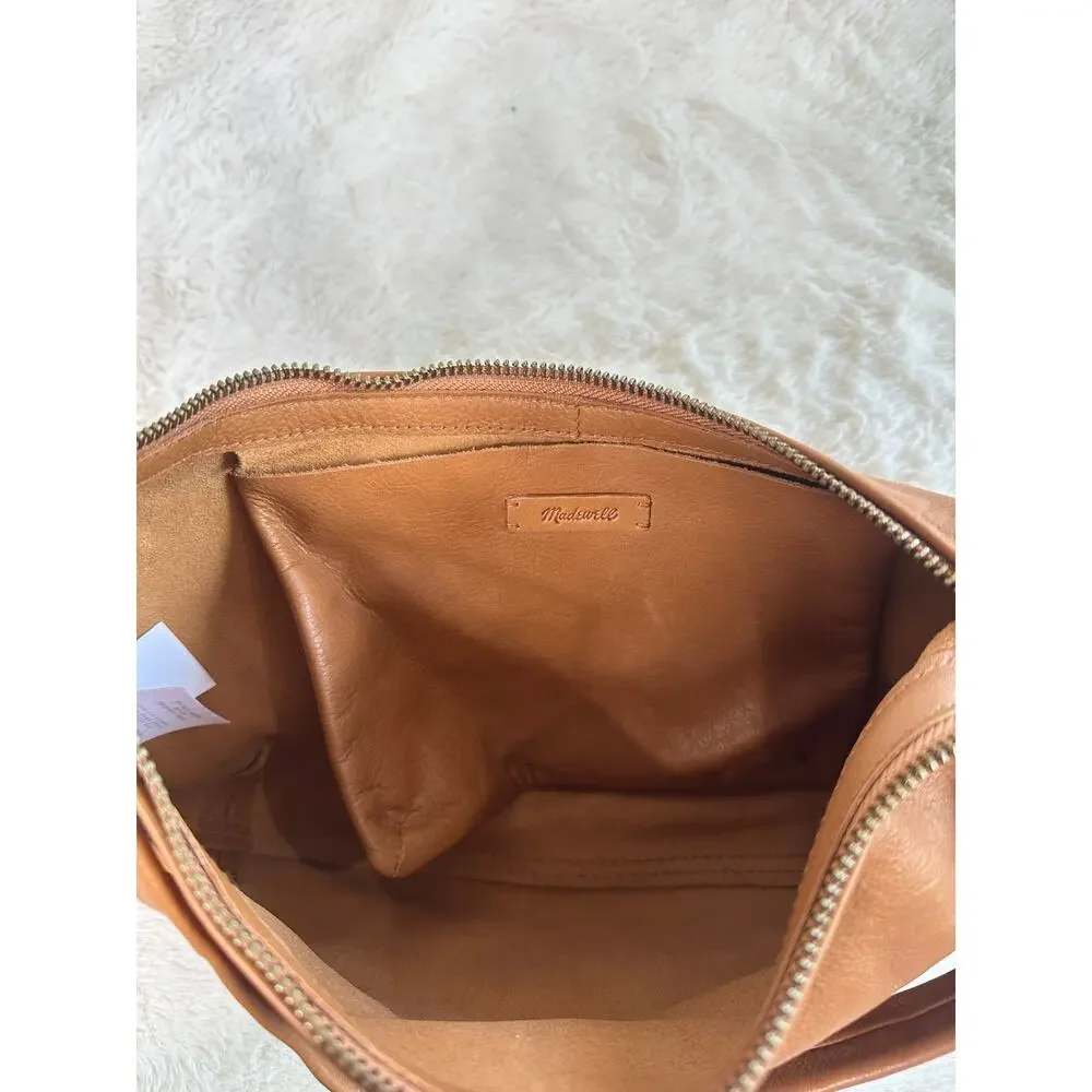 MADEWELL The Piazza Small Slouch Shoulder Bag Cognac Brown $128